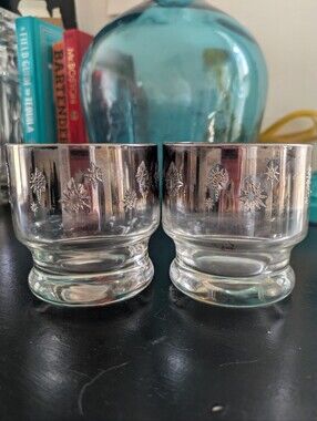 Set of Two Mid-century Atomic Starburst Tumblers